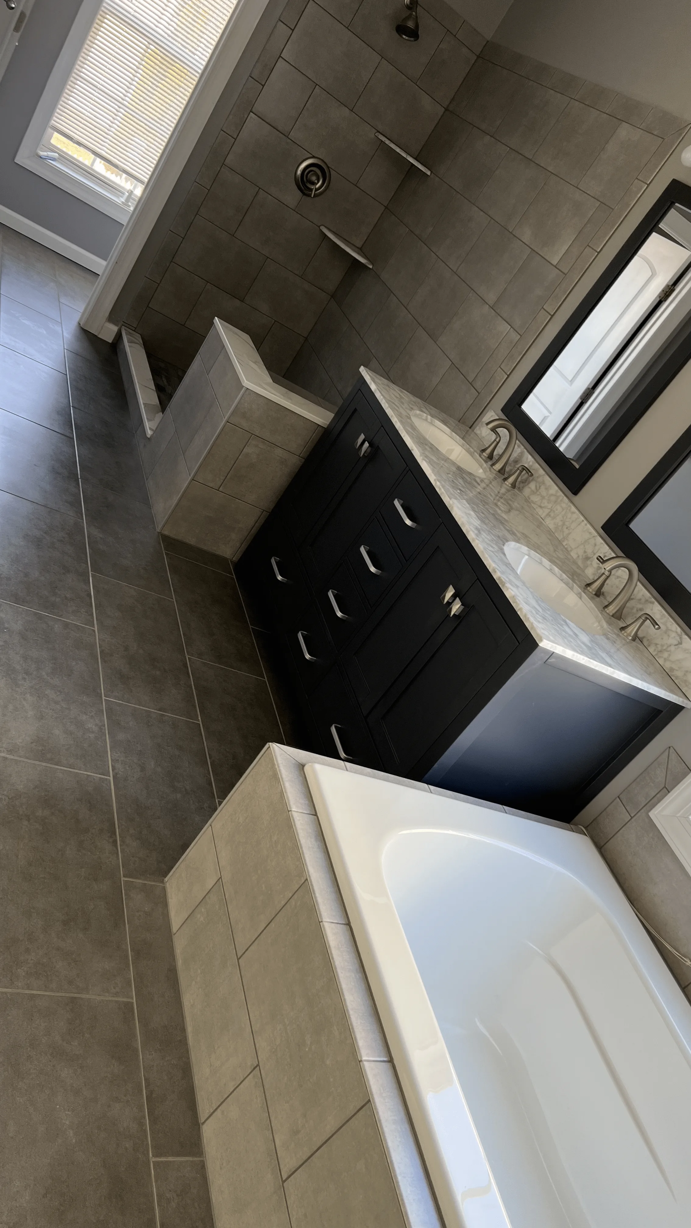 Completed bathroom remodeling project