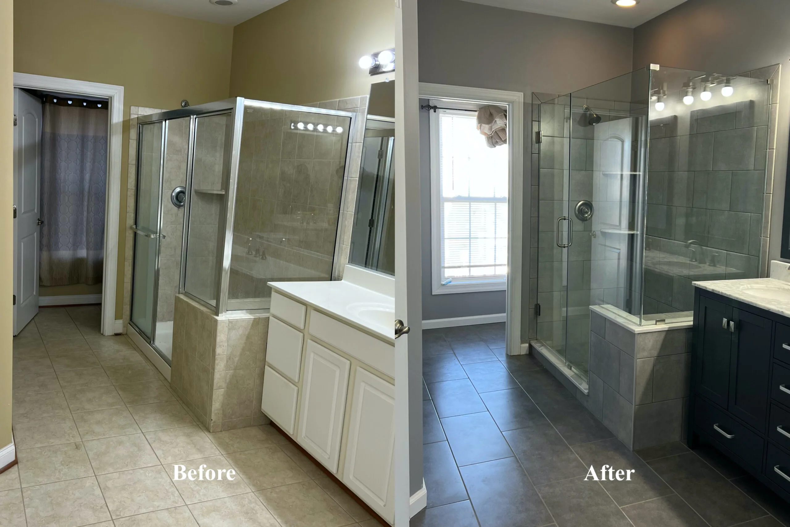 Bathroom before and after remodeling