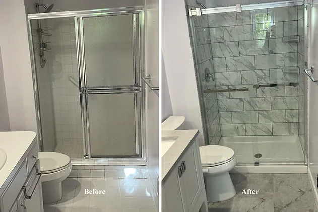 Bathroom before and after remodeling