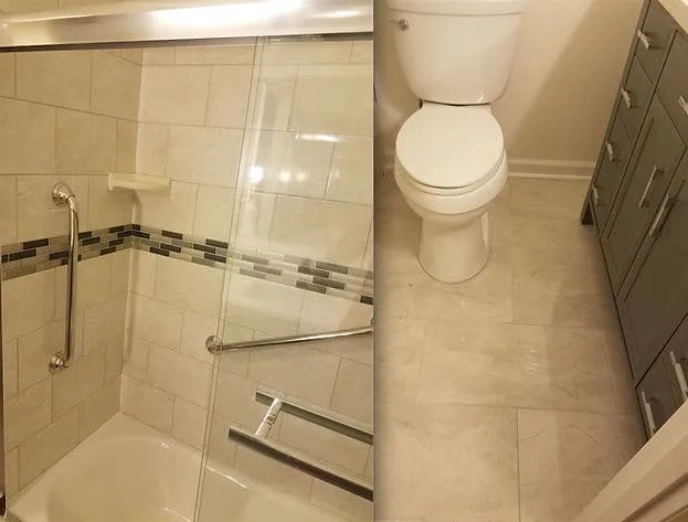 Bathroom before and after remodeling